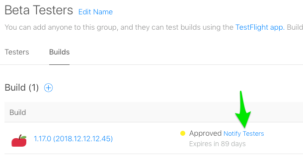 TestFlight 此beta版本目前不接受任何新测试员：发送邀请